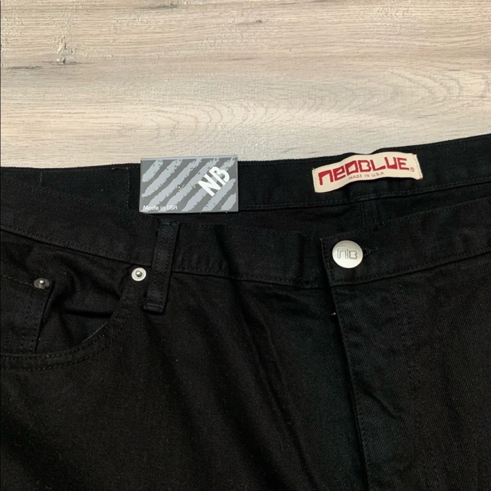 NeoBlue black slim denim jeans size 50 straight leg - Picture 5 of 11